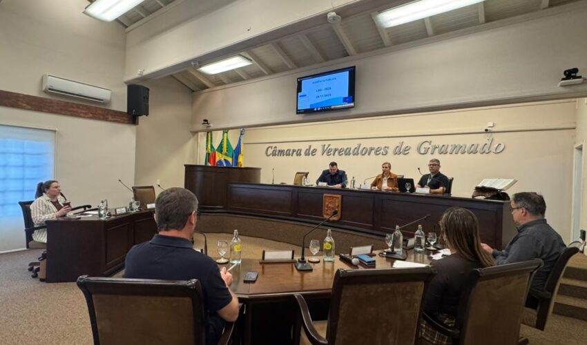 Câmara e Prefeitura apresentam orçamento de Gramado para 2026 em audiência pública