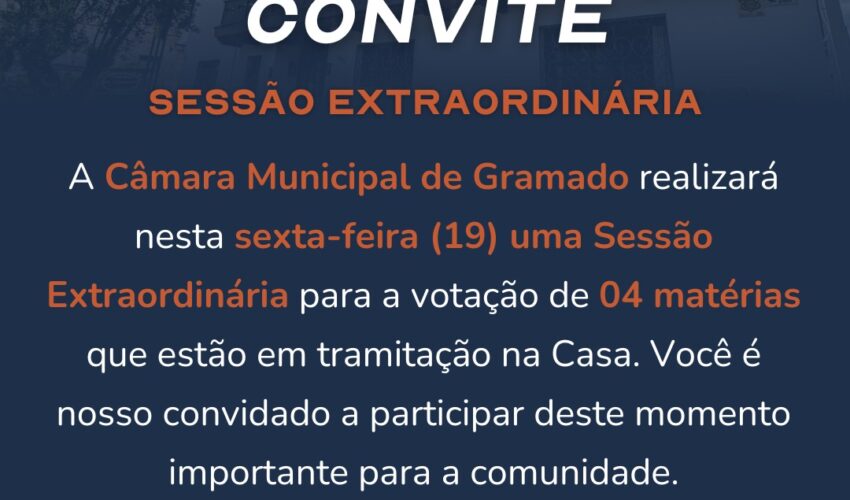 Convite sessão extraordinária