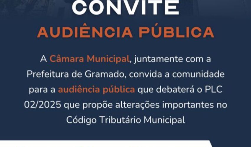 Foto Audiência Pública vai debater alterações no Código Tributário Municipal nesta quinta-feira