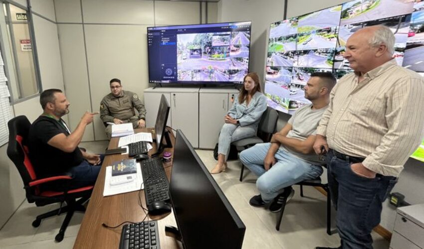 Foto sala de videomonitoramento